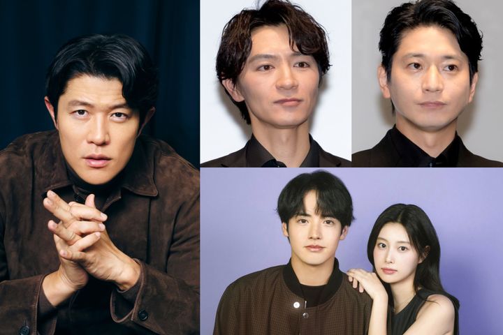 （左）鈴木亮平、（右上左から）細田善彦、向井理、（右下左から）赤楚衛二、カン・ヘウォン） クランクイン！ width=