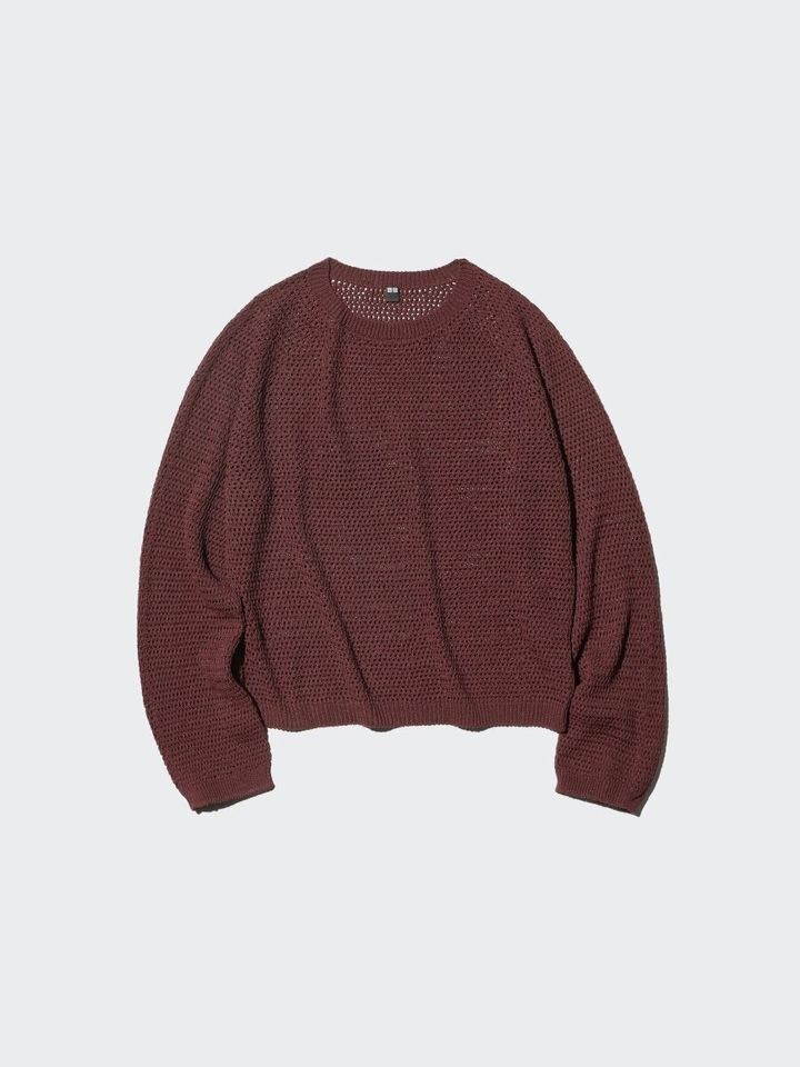 2026ユニクロ大人女性おすすめ3Dメッシュクルーネックセーター