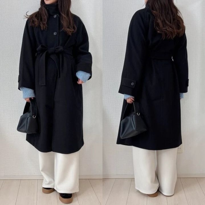 2026gu値下げコージーメルトンバルマカーンコートブラック着回し