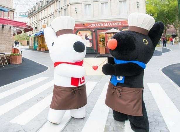 リサとガスパールがバレンタインとホワイトデーにお手紙を交換