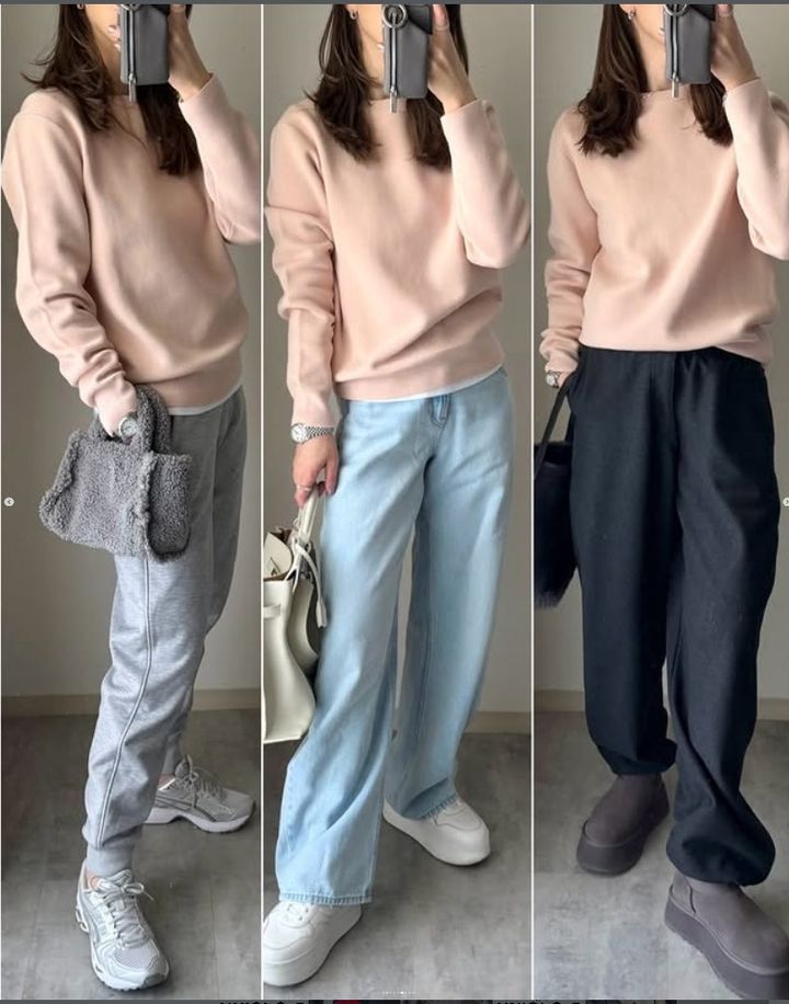 ウォッシャブルミラノリブクルーネックセーター