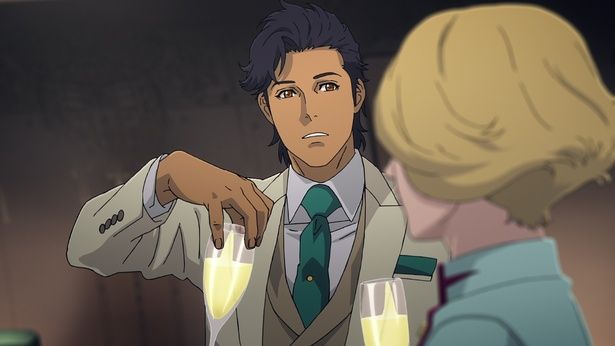 グラスの持ち方ひとつでも性格が見えてくる [c]創通・サンライズ※画像は『機動戦士ガンダム 閃光のハサウェイ』より