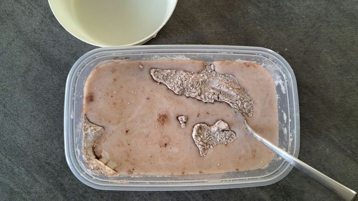 チョコちぎり混ぜる