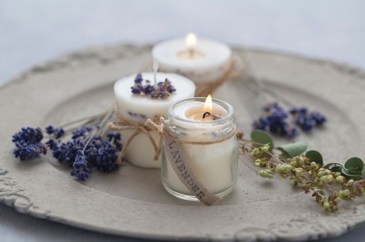 アロマキャンドル ラベンダーのドライフラワー