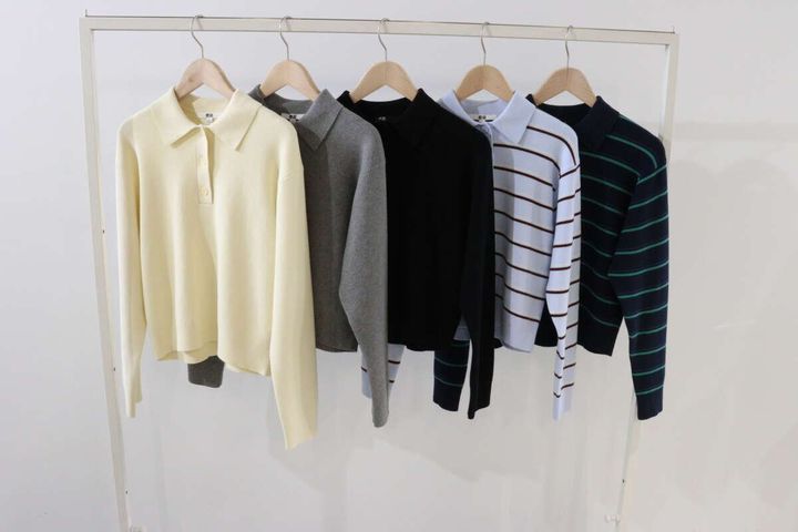 ユニクロ 春待ちニット 襟付き