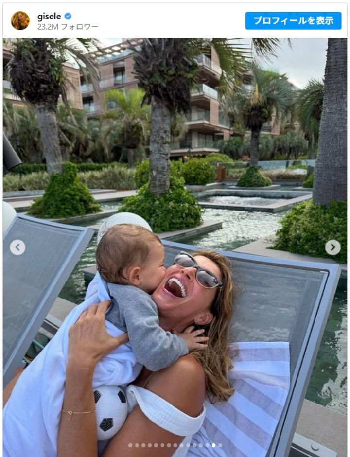 昨年誕生した息子の姿をシェア ※「ジゼル・ブンチェン」インスタグラム width=