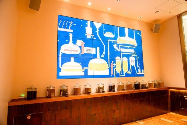 映像で、ビールの醸造について解説