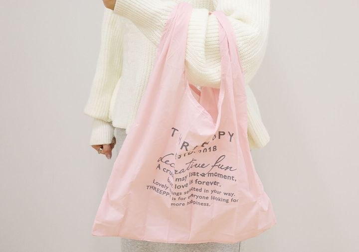 スリーピーチャーム付エコバッグ手持ち