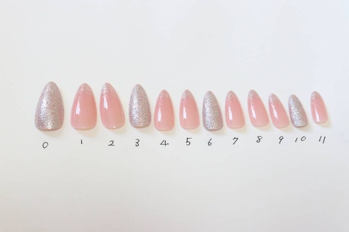 ネイルチップ アーモンド グラデーションラメ 12P 番号順