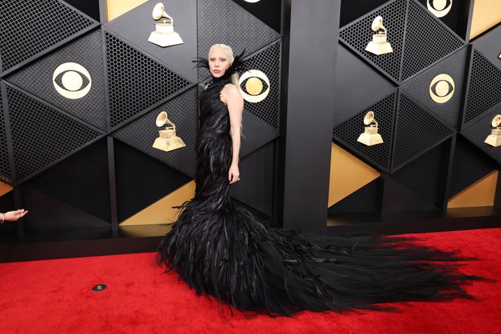 Image may contain_ Lady Gaga, Fashion, Adult, Person, Clothing, Dress, Premiere, Red Carpet, and Formal Wear