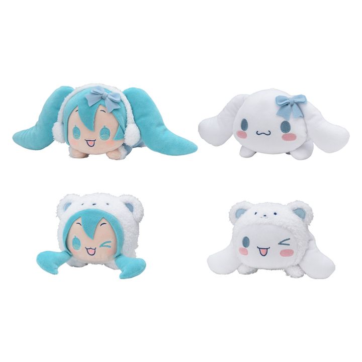 初音ミク×シナモロール 寝そべり ぬいぐるみ WINTER Ver.