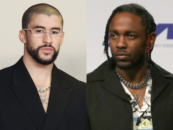 （左から）バッド・バニー、ケンドリック・ラマー （C）AFLO width=