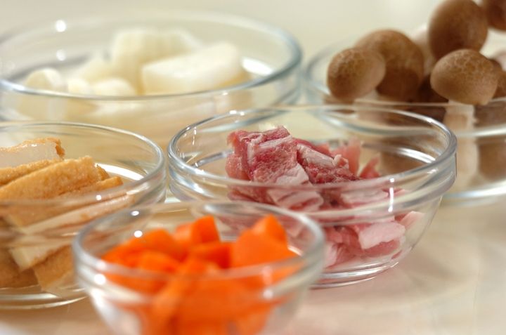 豚汁の下準備1