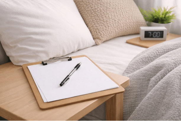 ソファーの上にのった神とペン