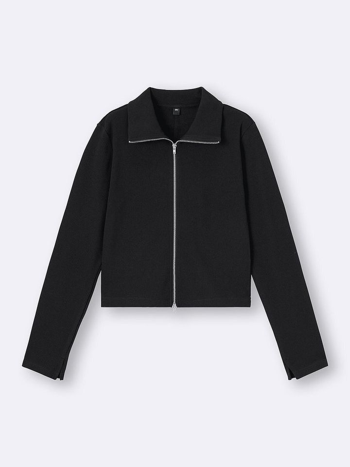 GUのリブダブルジップカーディガン