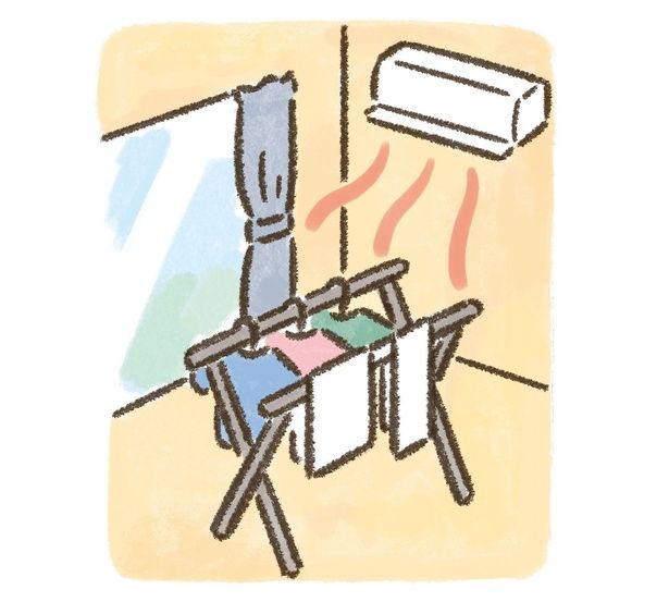 部屋干しする イラスト／イケマリコ