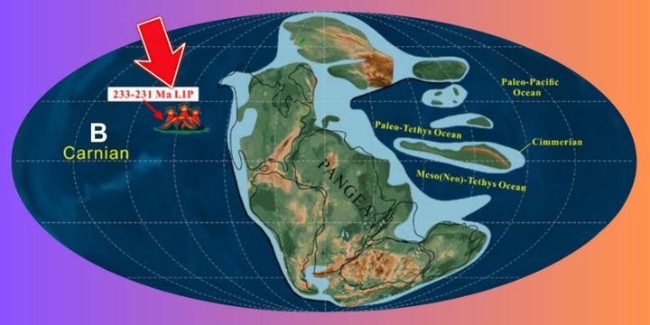 2億3300万〜2億3100万年前ごろの海底噴火