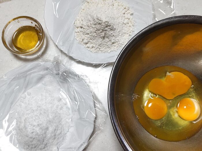 カステラの生地を作ります