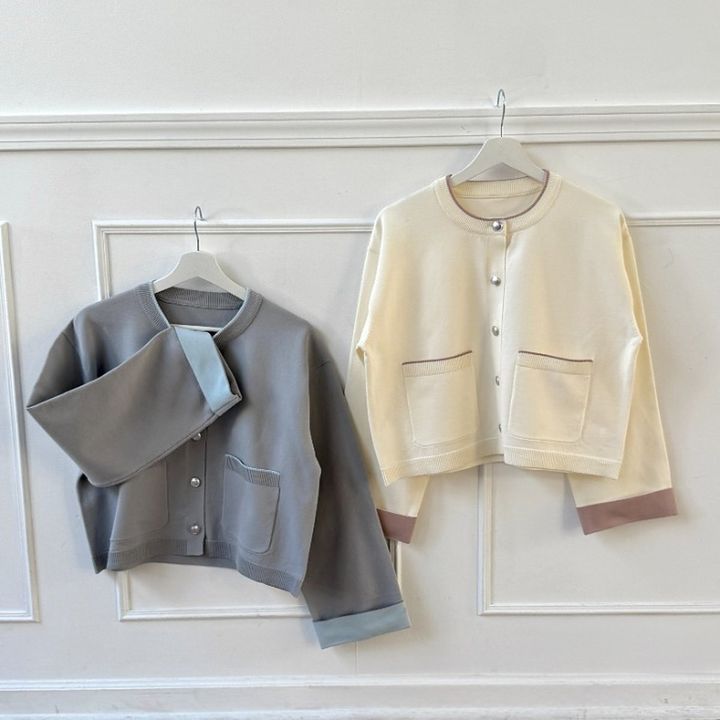 しまむらの配色ニットカーディガン（miyo）