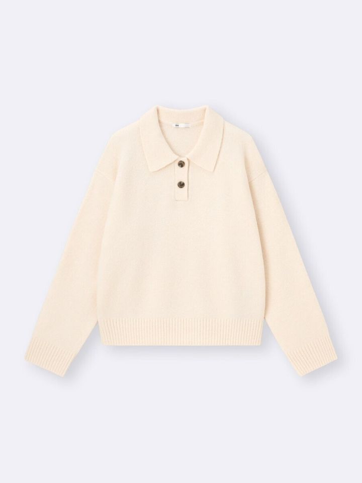 2026gu大人女性おすすめパフニットポロシャツ