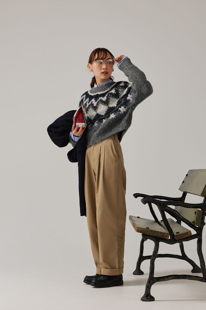 ニットで着ぶくれしない！サイズ感と色でメリハリをつけた2コーデ【FUDGE FRIEND おしゃれさんの毎日コーディネート｜UMI】