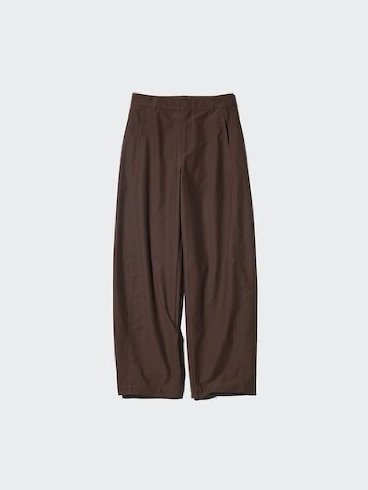 ユニクロジャージーバレルレッグパンツ DARK BROWN