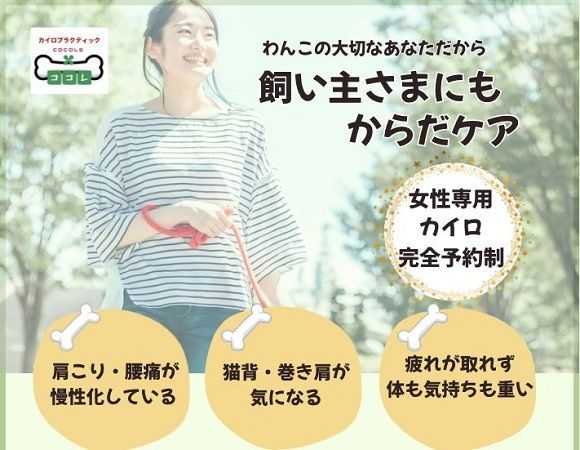 【愛知県岡崎市】女性と愛犬に寄り添う、カイロプラクティックとドッグマッサージの「COCOLE」オープン