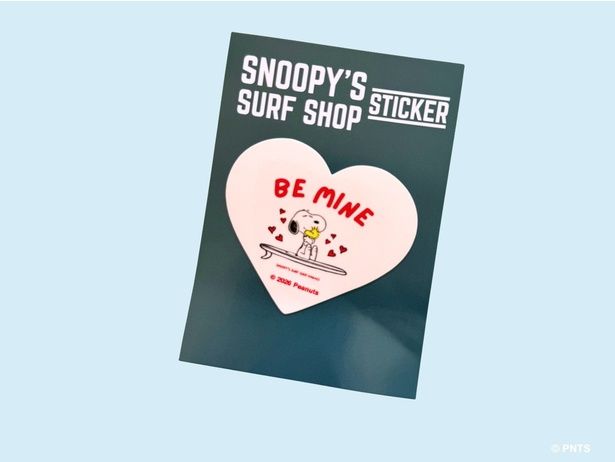 ハート型の「BE MINE」ステッカー