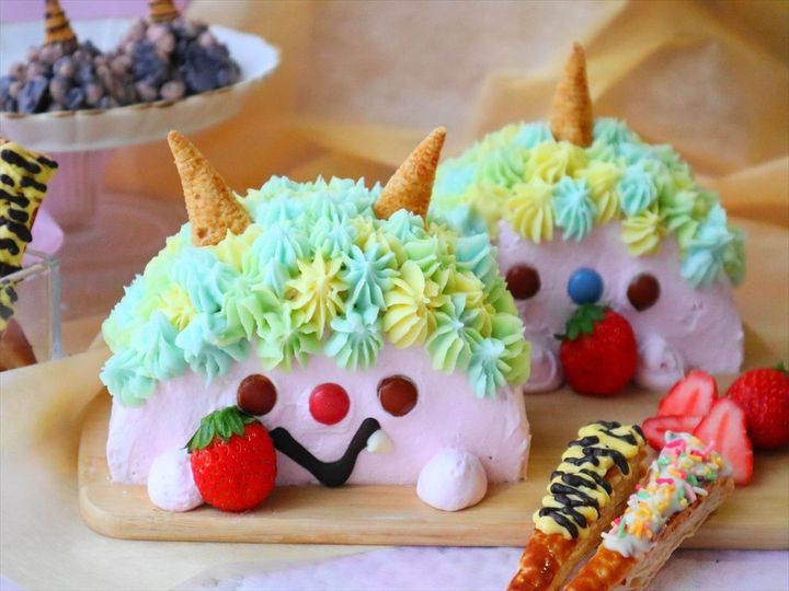 【ちょっぴり和風味】アフロ鬼ちゃんハーフケーキ