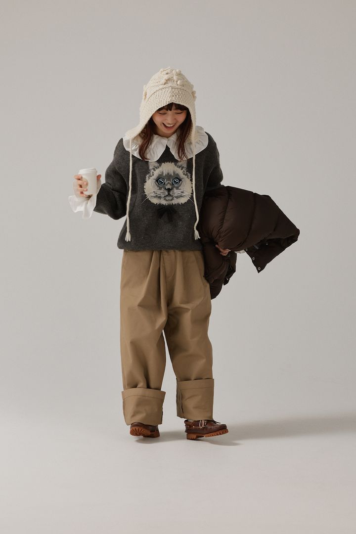 冬のニットコーデ2選。ファーやフリルでガールなニュアンスに【FUDGE FRIEND おしゃれさんの毎日コーディネート｜Maruru】