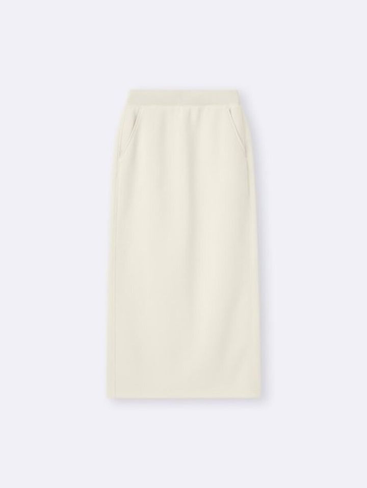 GUヘビーウェイトスウェットナロースカート NATURAL