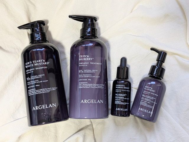 アルジェラン バウンシーアップのラインナップ（シャンプー／トリートメント／スカルプセラム／ヘアミルク）