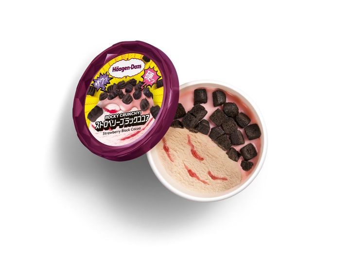 「ハーゲンダッツ ミニカップ ROCKY CRUNCHY！『ストロベリーブラックココア』（期間限定）」（税込 373円） width=