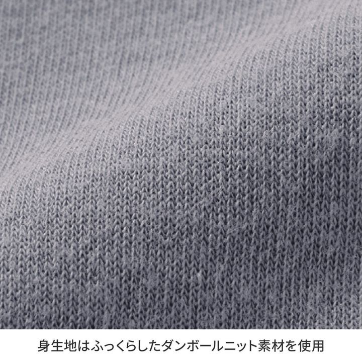 袖刺繍ダンボールニットプルオーバー 素材アップ