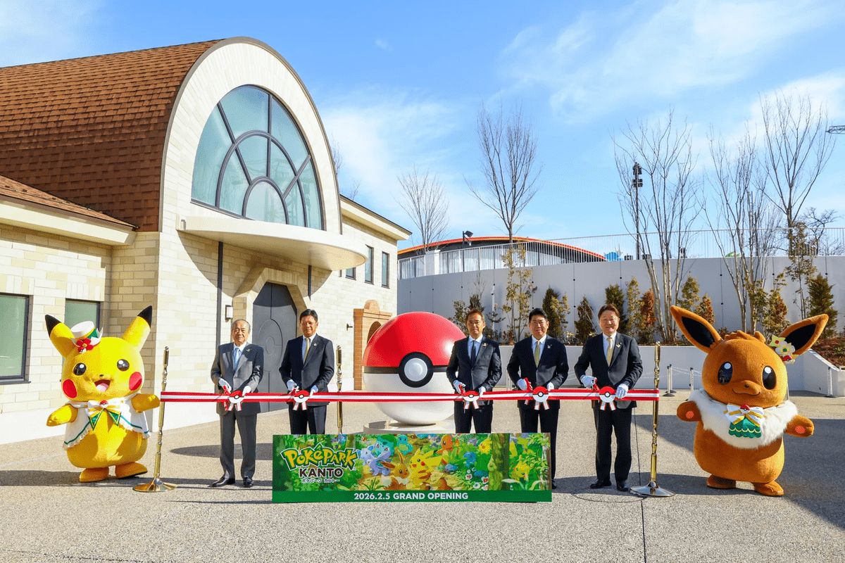 ピカチュウ・イーブイとともにテープカットを実施！よみうりランド 