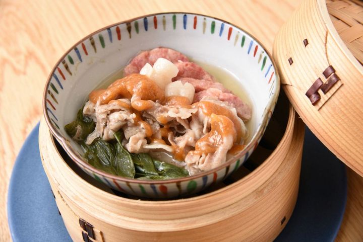 「京丹波ぽーくとざぶとん 味噌だれ蒸し」1200円