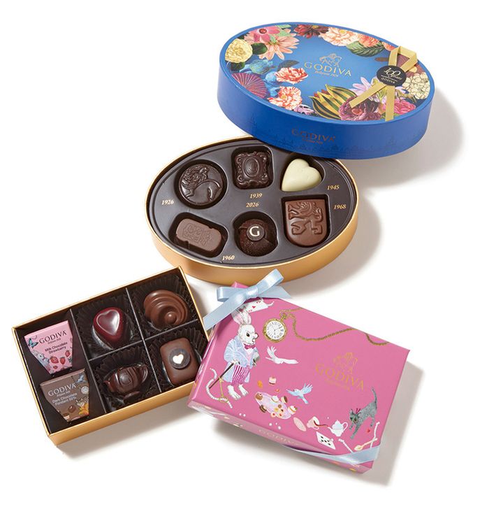 ゴディバの、100周年を記念した、アリスの世界感広がるチョコレートアソート