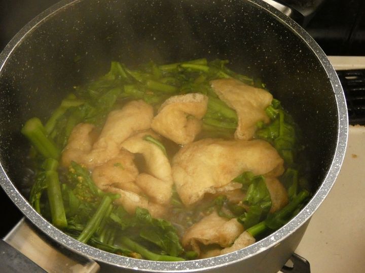 材料4つ！「菜の花と油揚げのさっと煮」