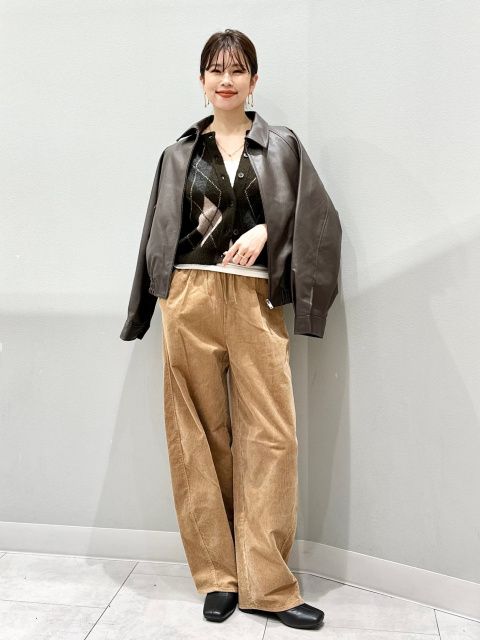 【ジーユー】旬のゆったりレザー風ジャケット