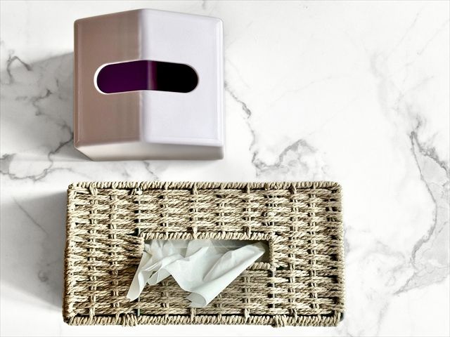 通常のティッシュケースの約半分！