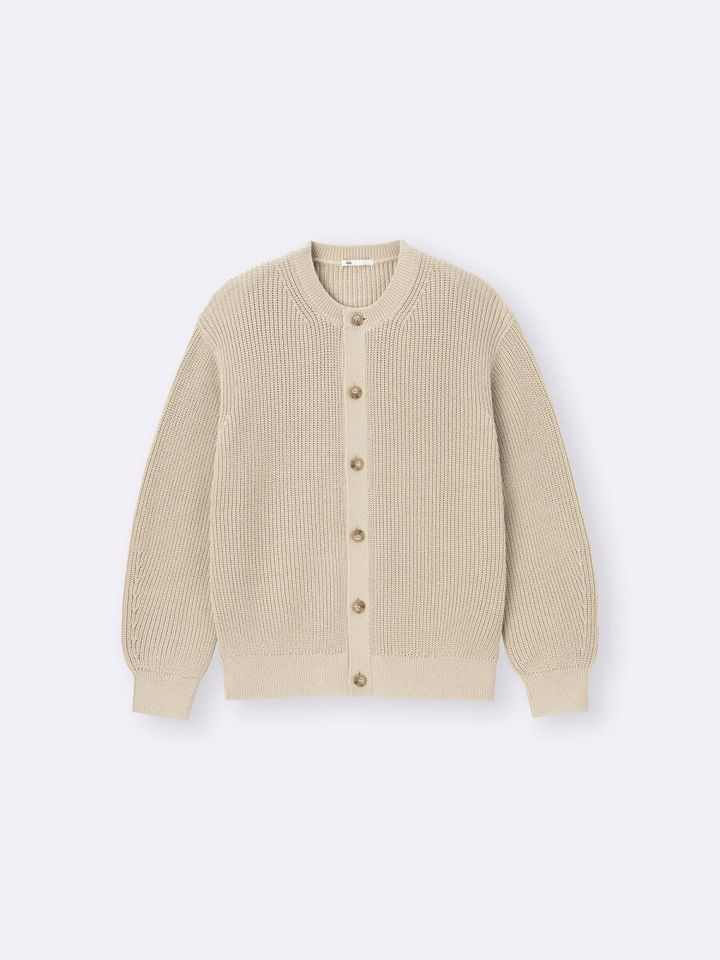 2026gu春女性おすすめリリヤーンクルーネックカーディガン