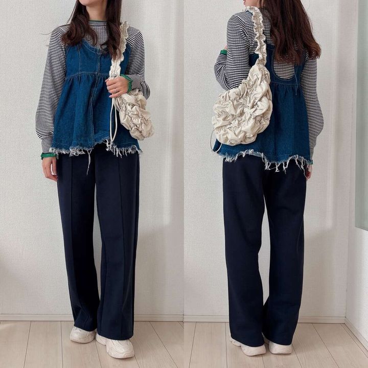 BONLECILL至福のカヌレニットとデニムビスチェコーデ