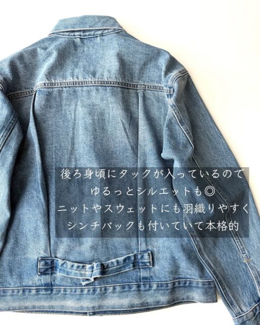 デニムトラッカージャケットの後ろ側
