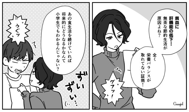 月4万の食費しかくれない夫…貧血、肝機能の低下の健康診断を突きつけ「責任とれるの？」