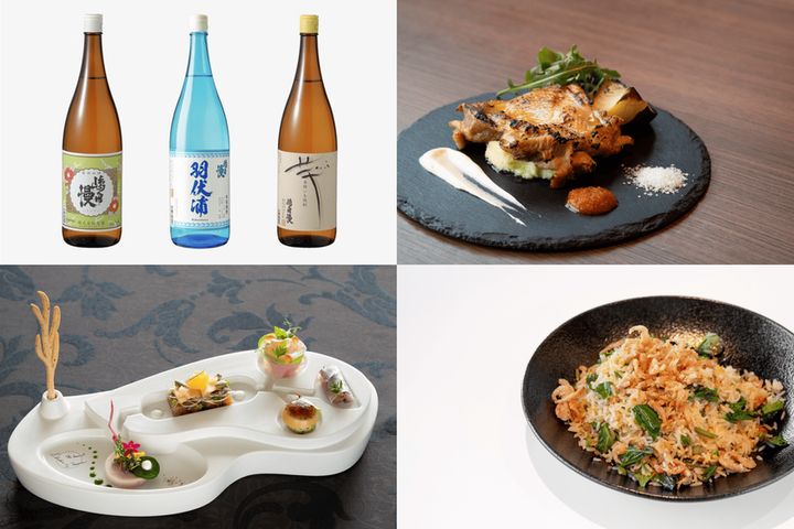 焼酎と魚料理など島の食材を使った料理