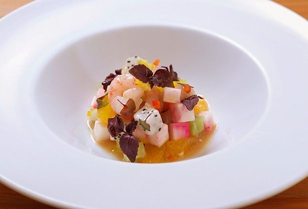 欧風小皿料理 沢村「甘エビのセビーチェ」