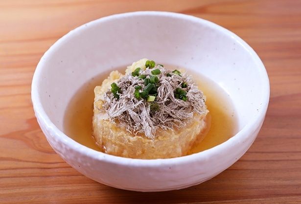 ソバキチ「揚げ出し大根とろろ昆布のせ」