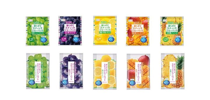 こんにゃくパーク スティックシャーベット 10アイテム 長野シャインマスカット 山梨ぶどう 瀬戸内レモン 宮崎マンゴー 沖縄パイン 冷凍 個包装