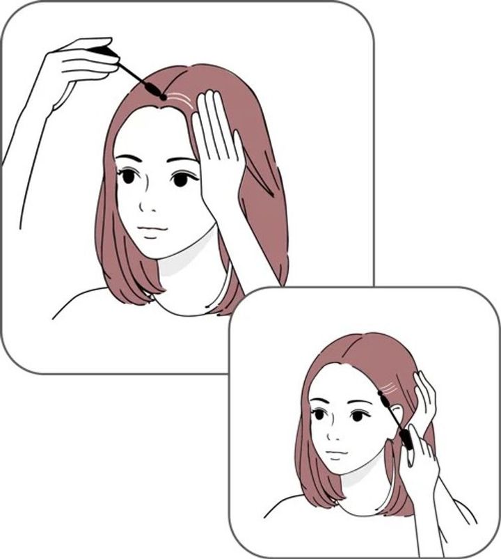 分け目や生え際への塗布イメージ