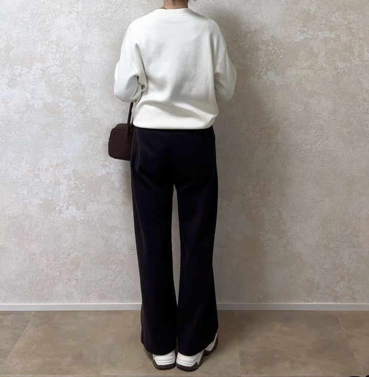 ユニクロブラッシュドジャージーワイドパンツ バックスタイル